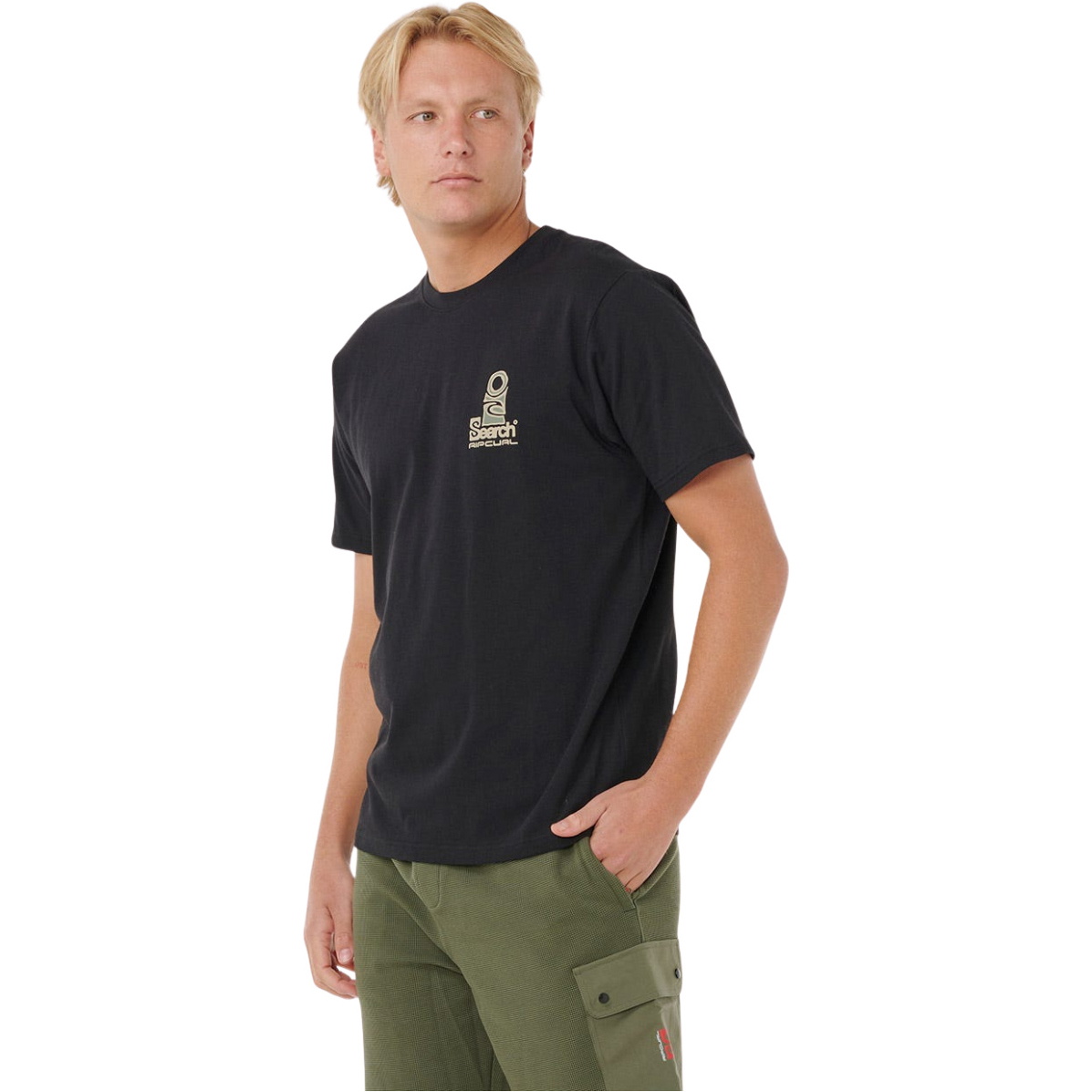 2025 Rip Curl Männer Vaporcool Search Stack Tee 0K5MTE - Black / Olive